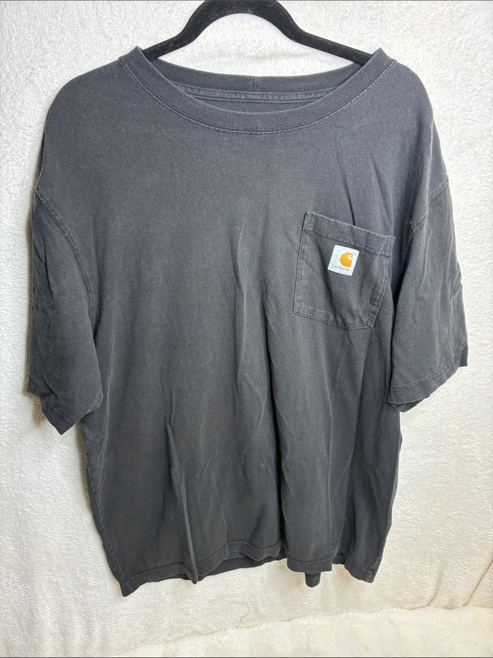 Carhartt Short Sleeve Pocket Tee in Black with Logo Patch